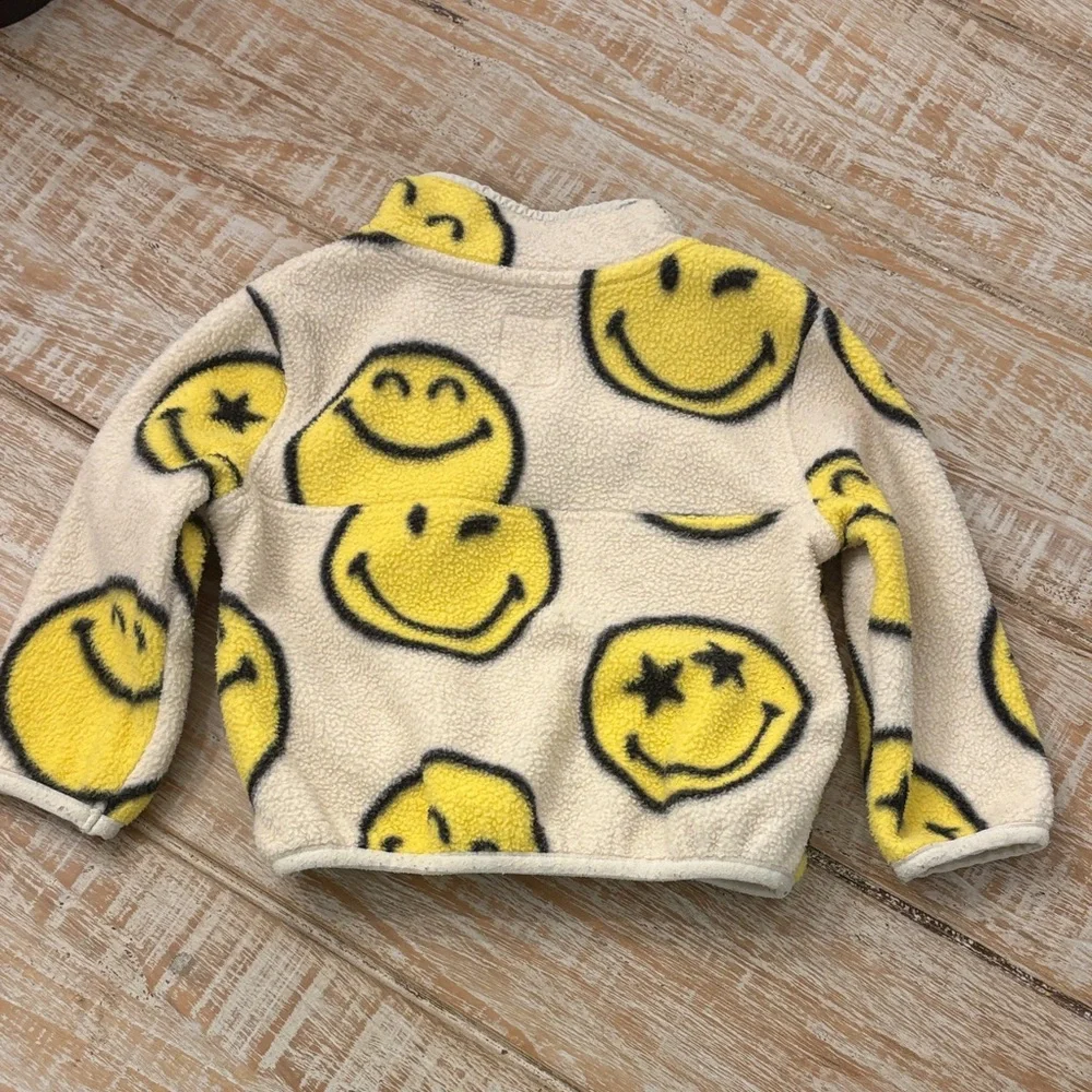 GAP‎ Kids Yellow Smiley Fleece Hoodie
